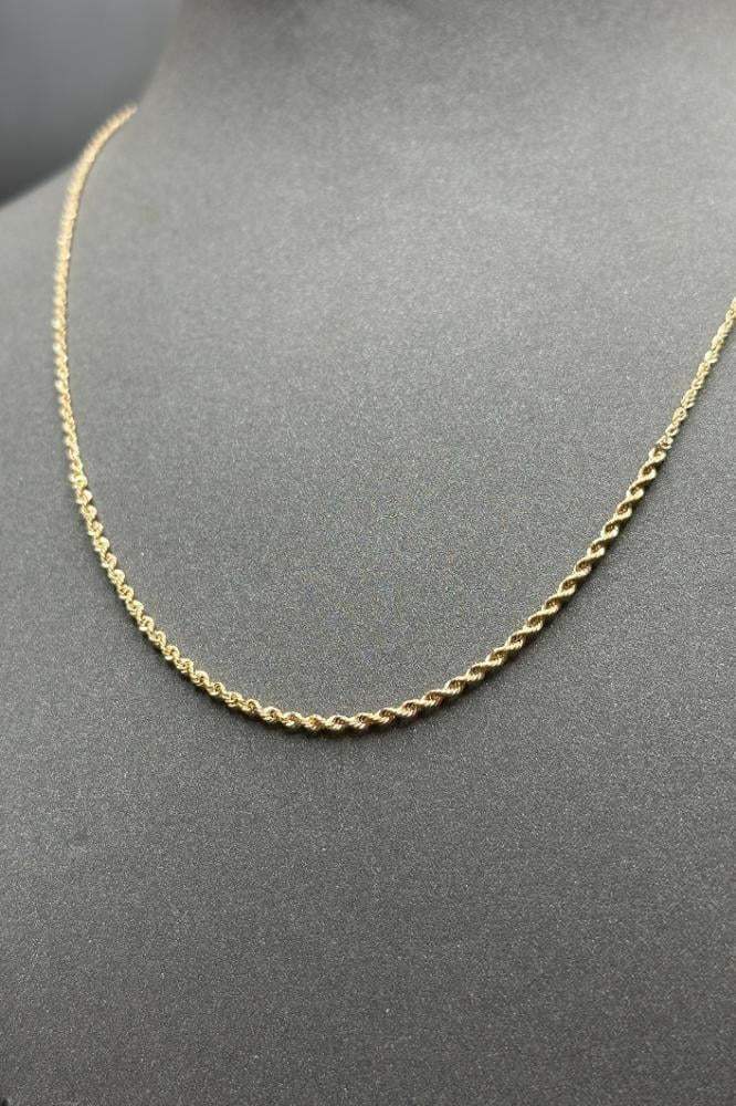 Braided Plain Gold Necklace (No Stones) – 18 Karat – Weight: 0.7