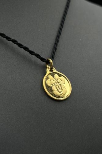 سبيكة ذهب BTC شكل ميني ماوس دائرى - عقد ذهب عيار 2...