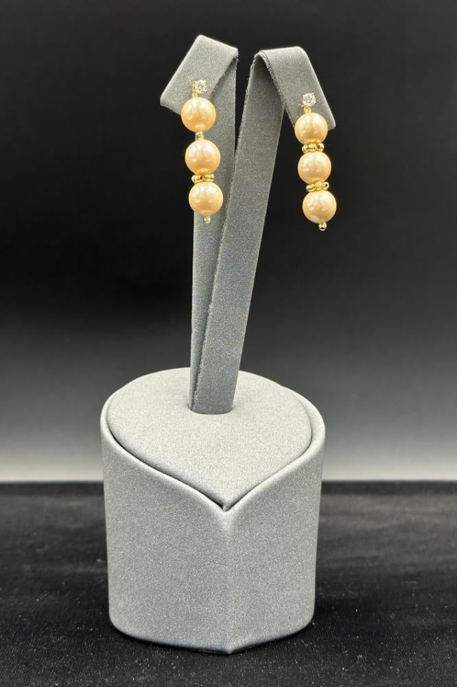 حلق لؤلؤ مع ذهب كور