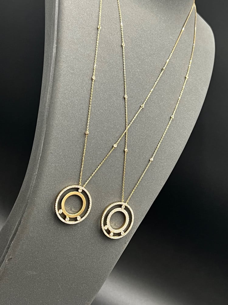 شال دائري ايطالي ذهب تصميم الماس