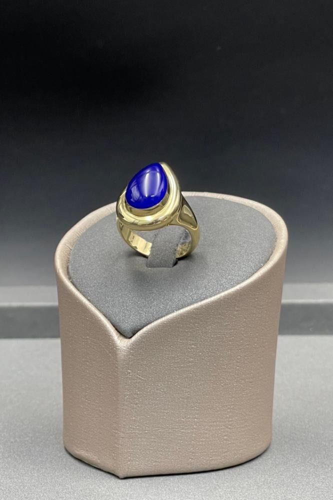 خاتم دمعة ذهب مع صدف ملون عيار 18 وزن 6.2 الى 6.4 جرام