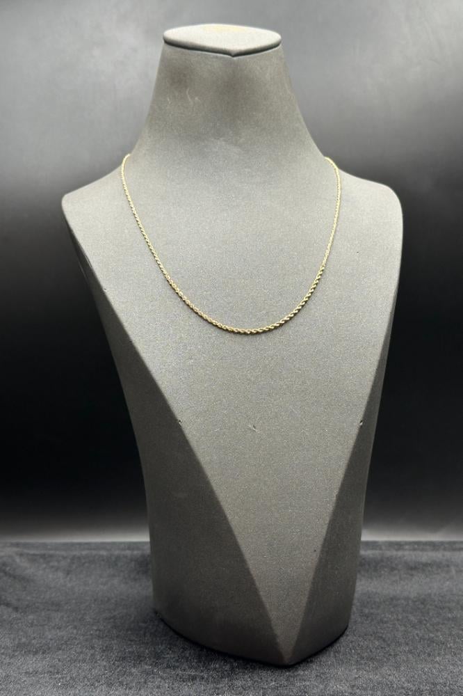 Braided Plain Gold Necklace (No Stones) – 18 Karat – Weight: 0.7