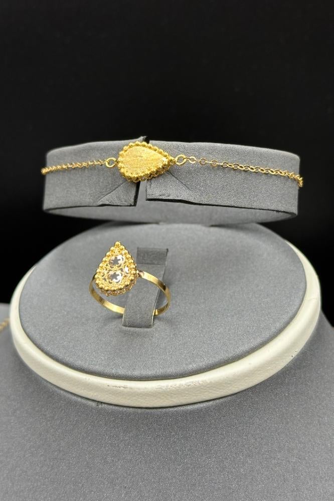 طقم دمعات ذهب صافي عيار 21 وزن 12.7 جرام لمحبي التميز والانفراد