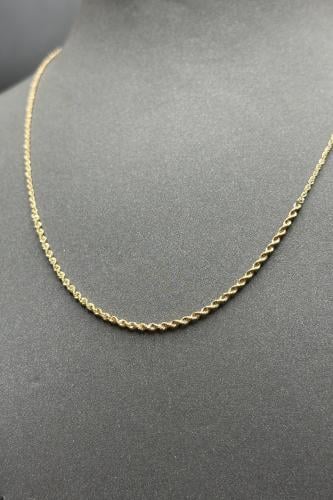Braided Plain Gold Necklace (No Stones) – 18 Karat – Weight: 0.7