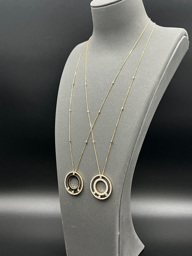 شال دائري ايطالي ذهب تصميم الماس