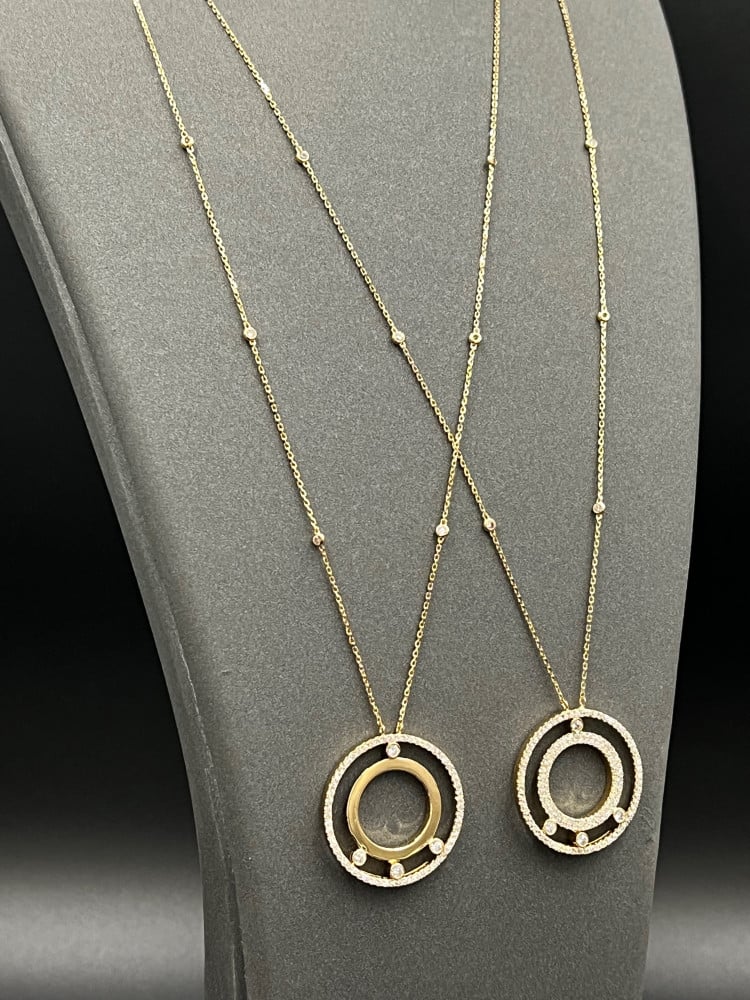 شال دائري ايطالي ذهب تصميم الماس