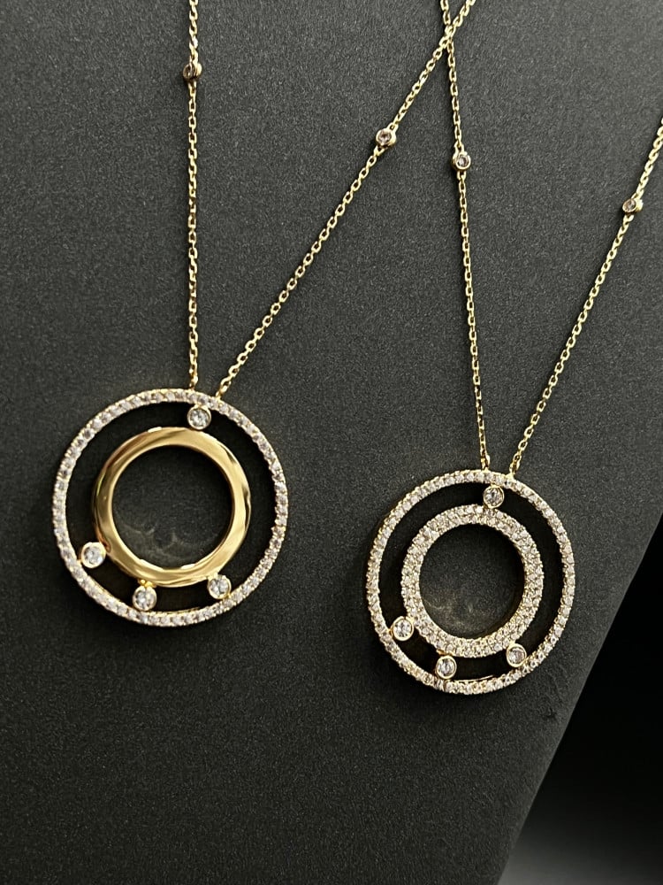 شال دائري ايطالي ذهب تصميم الماس