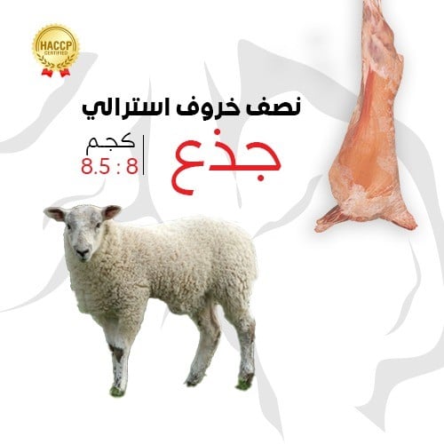 نصف خروف أسترالي جذع - من 8 إلى 8.5 كيلو جرام