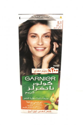 جارنير كولور ناتشرلز صبغة دائمة 3 زيوت بني فاتح رمادي عميق