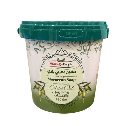 صابون مغربي بلدي بزيت الزيتون والأعشاب - 850جم - ميدلو-  Moroccan Soap with Olive Oil