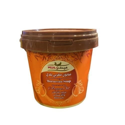 صابون مغربي بلدي  - 850جم- بزيت الأرغان و الأعشاب - MEDLO - Moroccan Soap