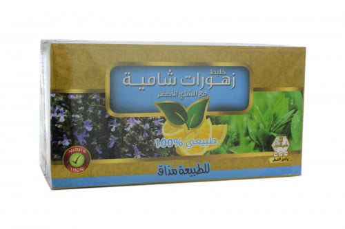 وادي النحل خليط زهورات شامية مع الشاي الأخضر