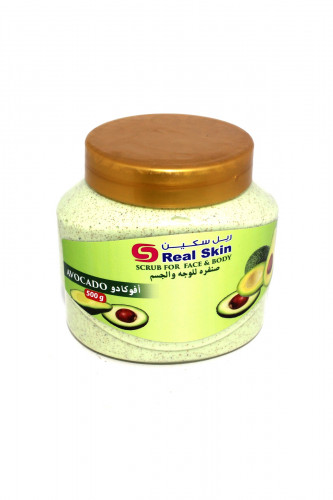 ريل سكين صنفرة للوجه و الجسم بالأفوكادو500 مل REAL SKIN