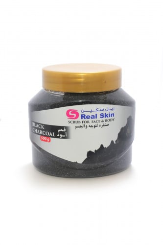 ريل سكين صنفرة للوجه و الجسم فحم اسود 500 مل REAL SKIN