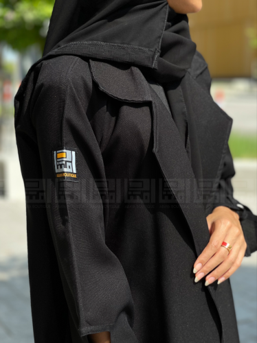 عباية سوداء مزينة بخيوط بالكم 1074