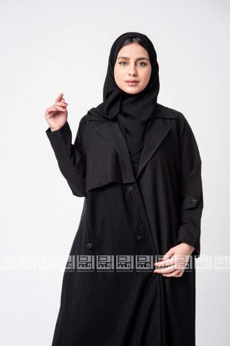 عباية رسمية سوداء بتصميم أنيق- 1148