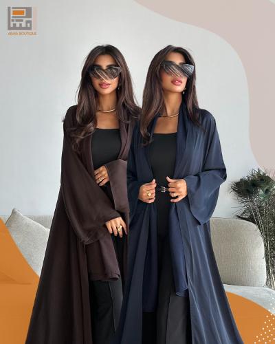 بكج عبايتين حراير صيفية فاخرة بتصميم A-Line 1549