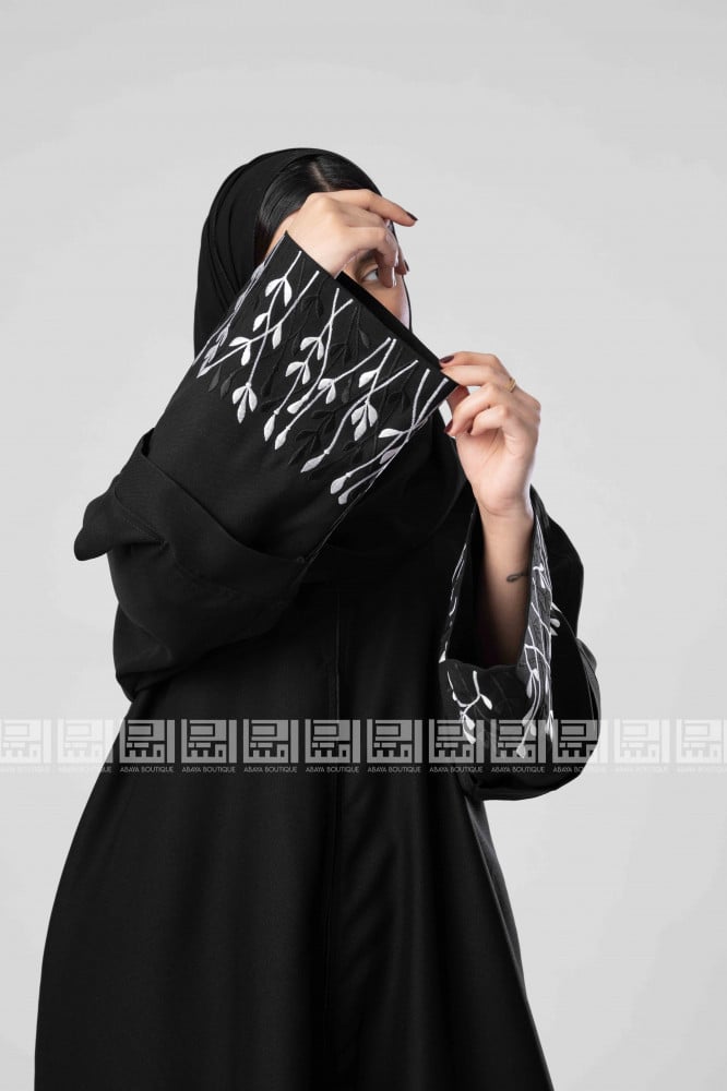 عباية سوداء بأكمام منفصلة متعددة 1297