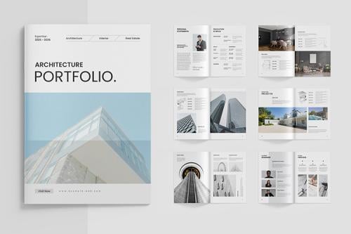 قالب بورتفوليو معماري احترافي | InDesign, Word, Ph...