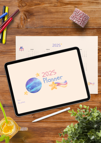 تقويم 2025 بنفسجي/بيج