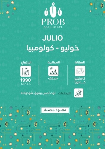 خوليو -كولومبيا -حبوب بن محمصة- 250 G