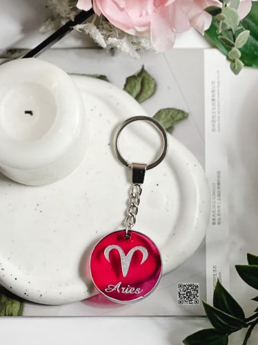 ميدالية برج الحمل / فوشي شفاف فضي