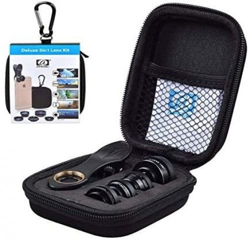Phone Camera lens kit  – عدسات للهواتف الذكية  5 في 1 مع حقيبة