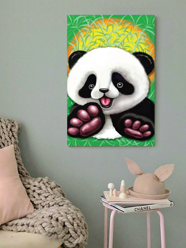 لوحة دب الباندا خشب ام دي اف مقاس 40x60 سنتيمتر