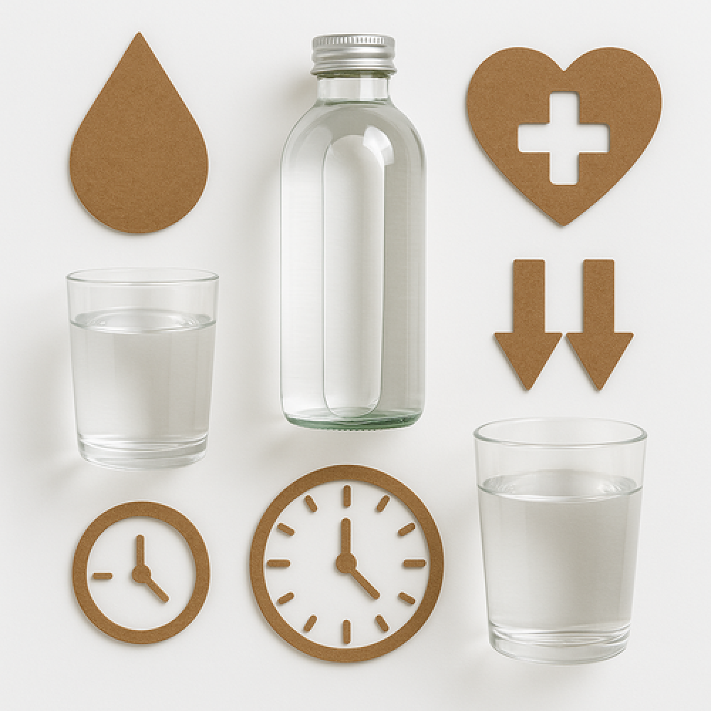 Drinking water: its daily benefits, the amount of water the body needs, and the best times to drink it.