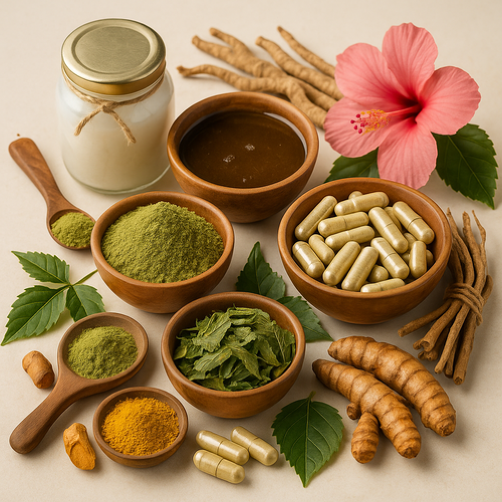 أفضل الأعشاب الهندية للشعر والبشرة - خلطة الأعشاب الهندية