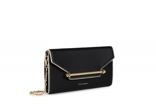 محفظة ستراثبيري - أسود وفانيليا