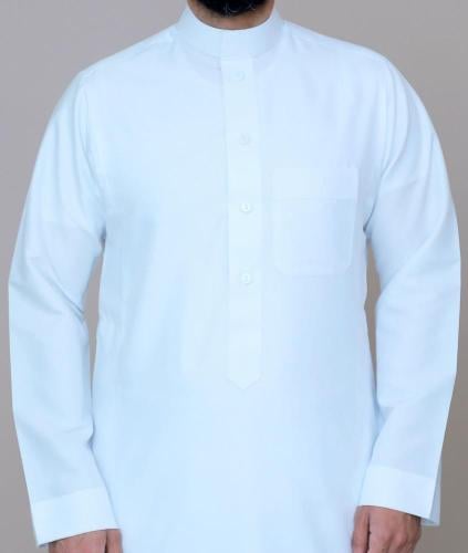 ثوب رجالي ياقه سادة ازرار رسمي