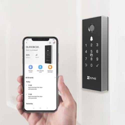 قفل باب الكتروني من ezviz موديل DL05 ببصمة الاصبع،...