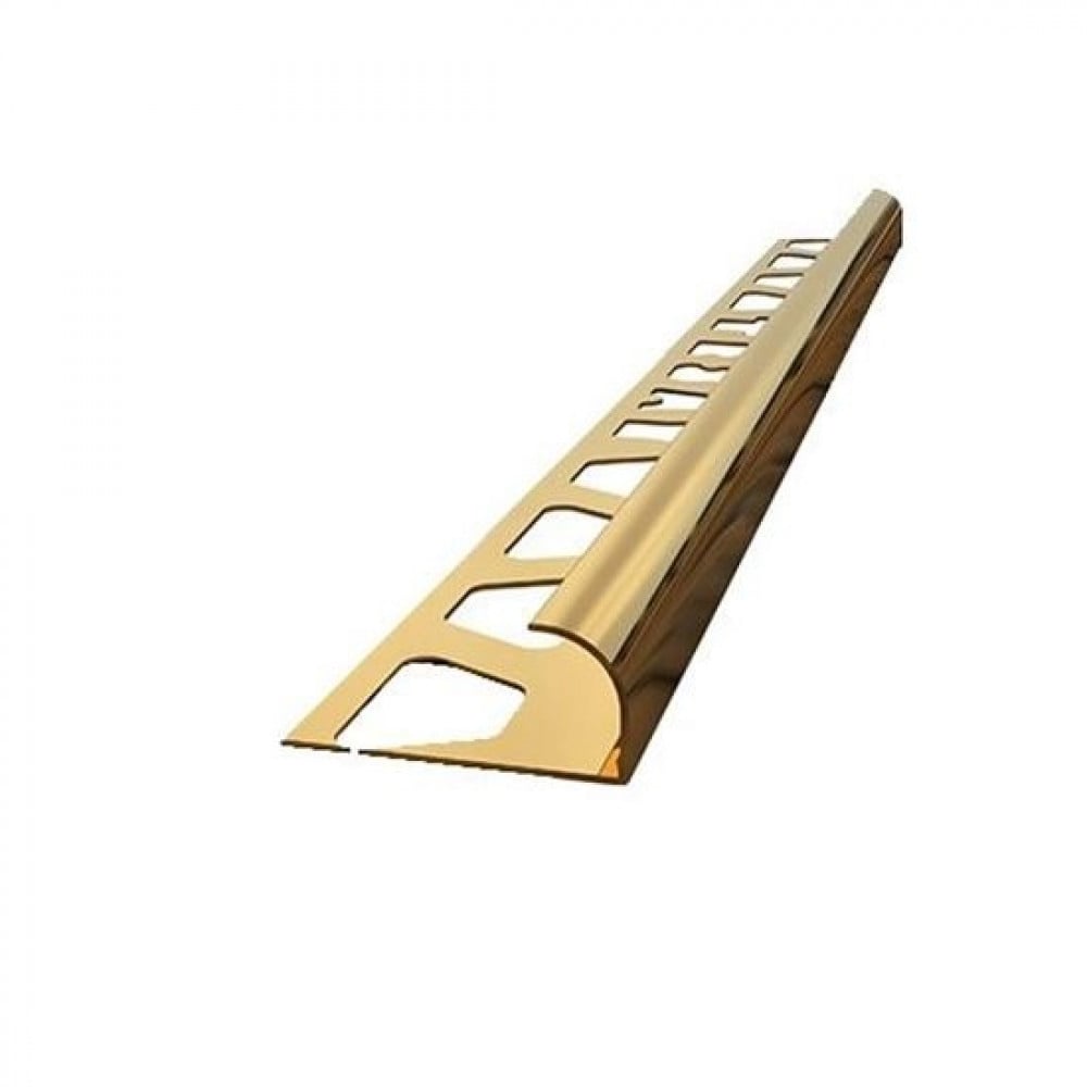 زاوية بلاط المنيوم مربع ارتفاع 12 ملم عرض 14 ملم ذهبي لامع
