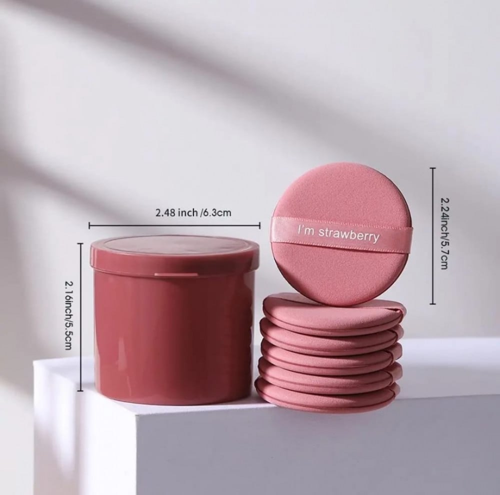 إسفنجة مكياج دائرية ناعمة 7 قطع مع العلبة  Soft round makeup sponge 7pcs with box