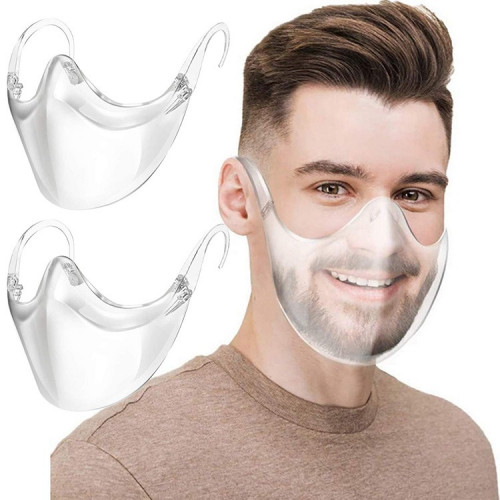 قناع الوجه للحماية من الرذاذ والغبار والرمل مصنوع من البلاستيك مقاس واحد باللون الشفاف قابل للطي