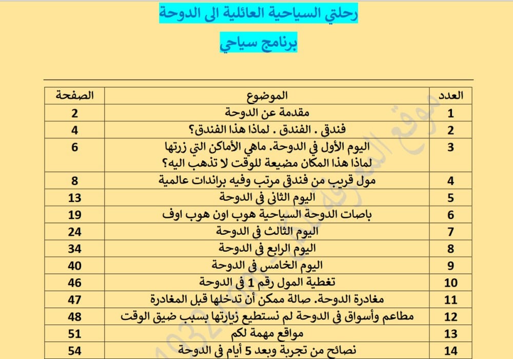 رحلتي السياحية العائلية الى الدوحة في قطر - 55 صفحة