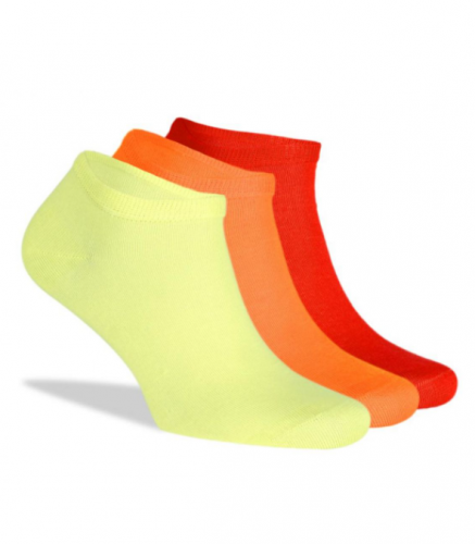 جوارب متوسطة قصيرة متعددة الألوان للجنسين - 3 أزواج