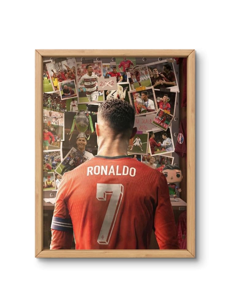لوحة جدارية فنية للاعب كريستيانو رونالدو يستعرض ذكريات الكروية