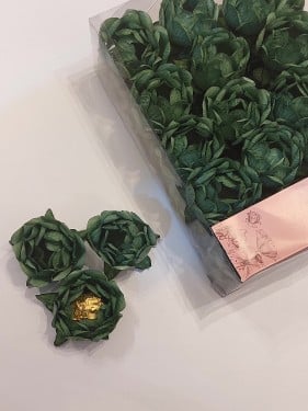 فلورا ورد ورقي للتوزيعات,40 وردة في البكت لون أخضر