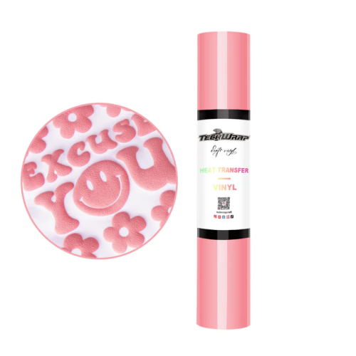 فينيل حراري منتفخ 3D,باستيل وردي 14, 25x100 سم من تيك راب