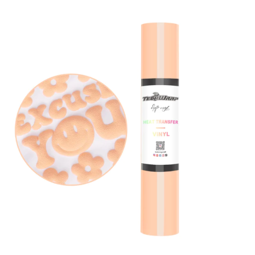 فينيل حراري منتفخ 3D,باستيل برتقالي 012, 25x100 سم من تيك راب