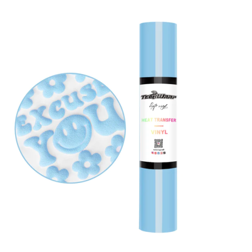 فينيل حراري منتفخ 3D,باستيل أزرق 009, 25x100 سم من تيك راب