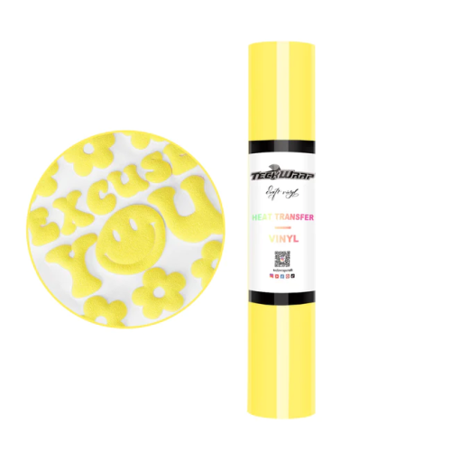 فينيل حراري منتفخ 3D,باستيل أصفر 008, 25x100 سم من تيك راب