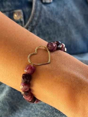 Big Heart Garnet Bracelet
