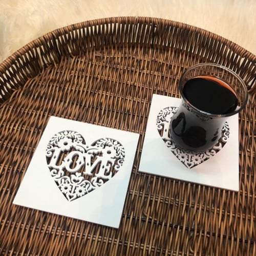 طقم 4 قاعدات اكواب لوف