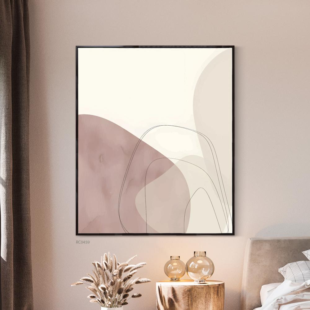 لوحة جدارية كانفس بتصميم دوائر عشوائية بطابع الوان مائية