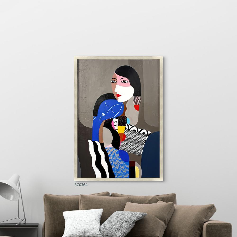 لوحة جدارية كانفس تصور امرأة بأسلوب عصري