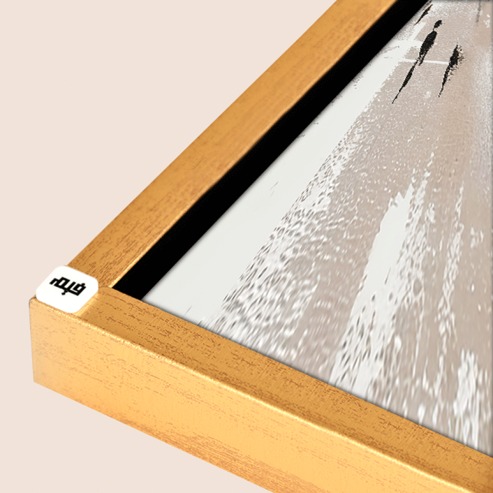 لوحة جدارية كانفس أشخاص تدرجات الذهبي مع البيج والأسود