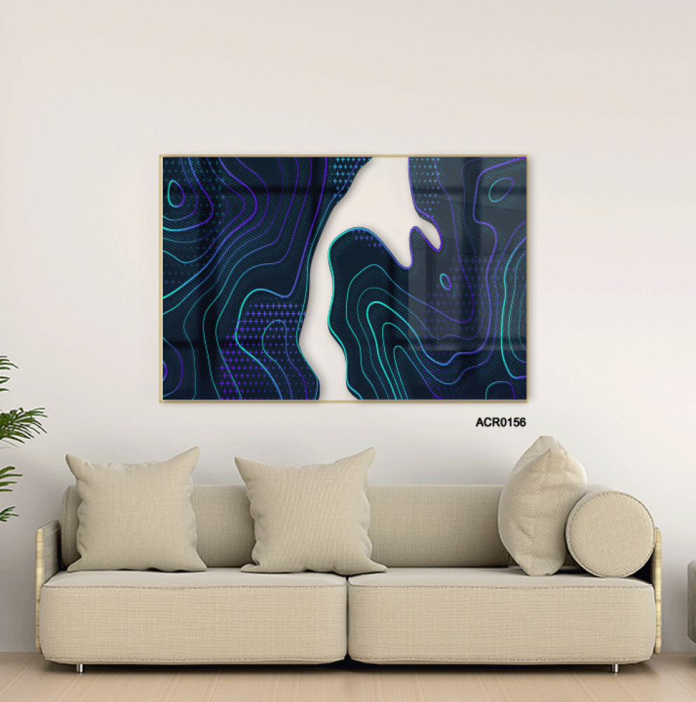لوحة جدارية اكريليك تصور تموجات - فن تشكيلي